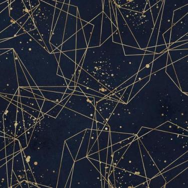 Imagem de Papel De Parede Vinílico Geométrico Linhas Dourado Sala 12m - Signmaq,