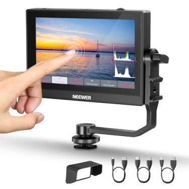 Imagem de NEEWER Monitor de campo de câmera F500 de 5,5 polegadas, tela sensível ao toque HDR com 3D LUT, Full HD 1920x1080 IPS 4K HDMI Loop in/Out DSLR Video Waveform Vector Scope Peaking Focus Assist, bateria