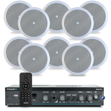 Imagem de Kit Som Ambiente Jbl Embutir Gesso Varanda Slim 1600 G5 Bluetooth Usb 
