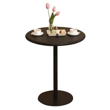 Imagem de Mesa de pub com balcão redondo, mesa alta para cozinha, jantar, café, bistrô, com tampo de metal preto e base para sala de jantar, quarto, café, restaurante