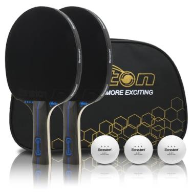 Imagem de Senston Ping Pong Paddles, Conjunto De 2 Raquetes De Tênis De Mesa Premium Com 3 Bolas De Pingue-Pongue Para Jogos Internos/Externos (Preto)