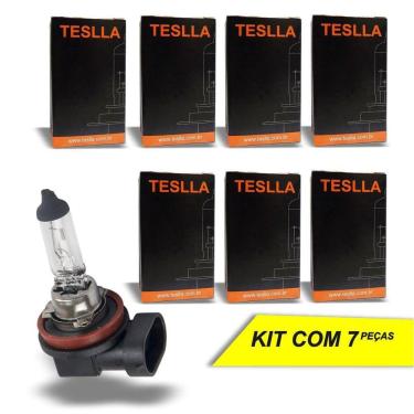 Imagem de Lâmpada H11 Teslla Halógena 12V 55W 3200K Farol Baixo Neblina - 7 Peças