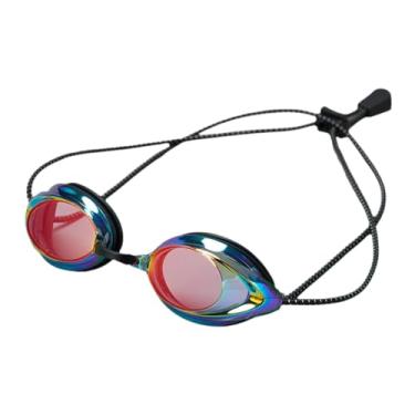 Imagem de Pegciuho Óculos de Natação Equipamentos para Esportes Aquáticos Máscara de Mergulho Viseira de Natação com Proteção Antiembaçante E Visão Panorâmica Adequado P, Vermelho