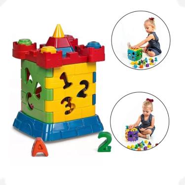 Imagem de Castelinho Brinquedo Educativo Montar Letras E Numeros