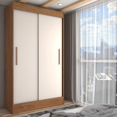 Imagem de Guarda-Roupa Solteiro Europa 2 Portas 2 Gavetas Cinamomo/Off White - Panorama Móveis