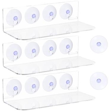 Imagem de Prateleiras de plantas de janela com ventosa de acrílico, prateleiras de janela transparentes, suculentas, suporte de vaso de flores para espelho de vidro de janela interna