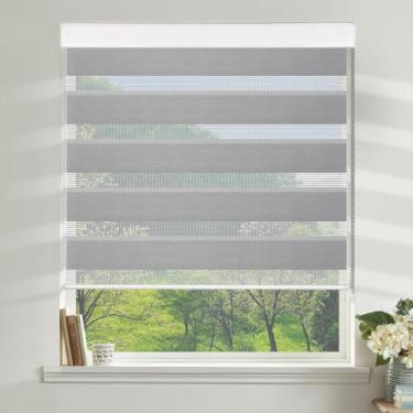 Imagem de Persianas Zebra Allesin Blackout Roller cinza claro 183x74cm