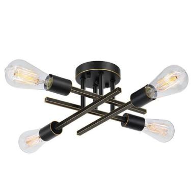 Imagem de Luminária de teto SunRider Industrial 4-Light Bronze