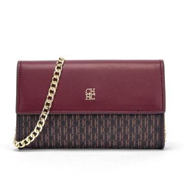 Imagem de Bolsa tiracolo CHCH para mulheres, cor vinho, material vegano