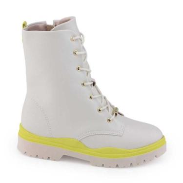 Imagem de Bota Coturno mna Molekinha 2179.103 Branco Off Zíper, Gelo, Siciliano,
