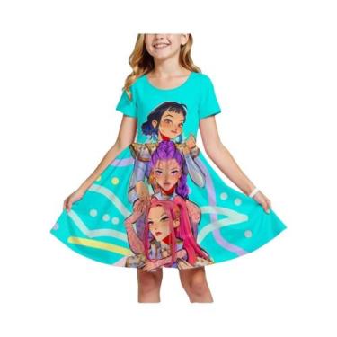 Imagem de Vestido Infantil Leve Com Estampa De Desenho Animado, Moda De Verão, V