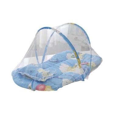 Imagem de Cama Portátil Dobrável Para Bebês Com Mosquiteiro, Almofada De Poliést
