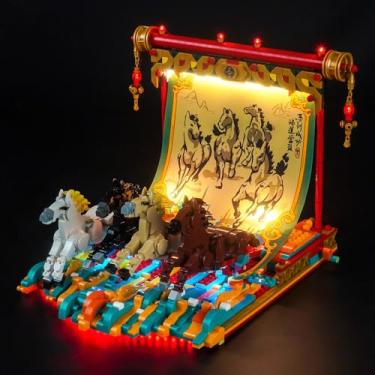 Imagem de Hilighting Kit de luzes LED atualizado compatível com Lego Galloping Horses conjunto de construção de lona, decoração de luzes compatível com Lego 80119, melhores presentes para adultos (modelo não