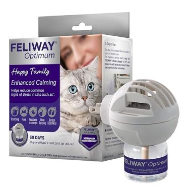 Imagem de FELIWAY® Kit inicial de difusor de feromônios Optimum 30 dias para acalmar gatos, 48 ml – Ajuda a reduzir os sinais comuns de estresse em gatos e gatinhos, melhora a tranquilidade
