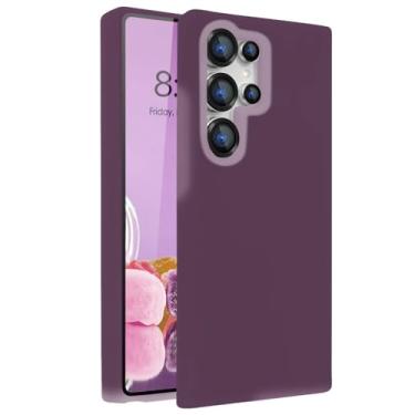 Imagem de Capa de telefone de borracha gel gel de silicone líquido macio, forro de microfibra antiarranhões, capa protetora de proteção contra quedas para Samsung Galaxy S26 Ultra capa fúcsia