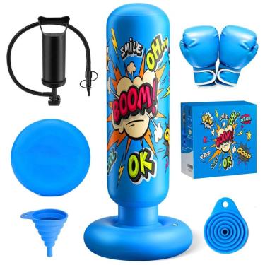 Imagem de NOCNPSW Saco de Pancadas Inflável para Crianças – Treino de Boxe, Karatê e Taekwondo, Azul