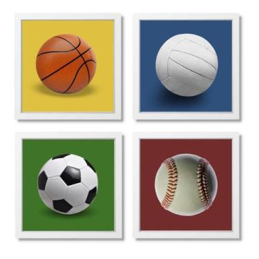 Imagem de Kit Quadro Decorativo Esporte Bola Futebol Volei Basquete - Creative C