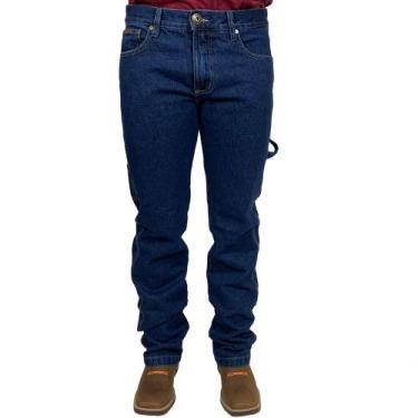 Imagem de Calca Jeans Carpinteiro 100% Algodao Pura Raca - Pura Raça, Azul, 46