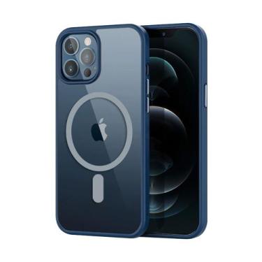 Imagem de Capa Suaioce MagSafe compatível com iPhone 12 e 12 Pro 6.1", Azul Tran