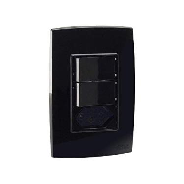 Imagem de Force Line - Conjunto Interruptor Simples + Paralelo + Tomada 10A Preto Rubi