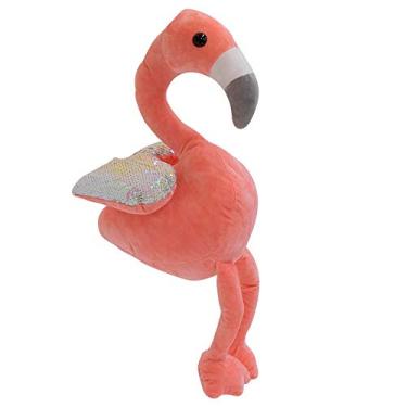 Imagem de Flamingo Rosa Asas Lantejoulas 32cm - Pelúcia