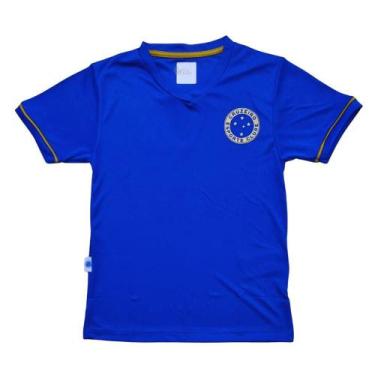 Imagem de Camiseta Infantil Cruzeiro Ouro Estampa Dourada Oficial - Revedor