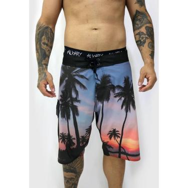 Imagem de Bermuda Água Alkary Pôr do Sol Coqueiros e Laranja-Masculino