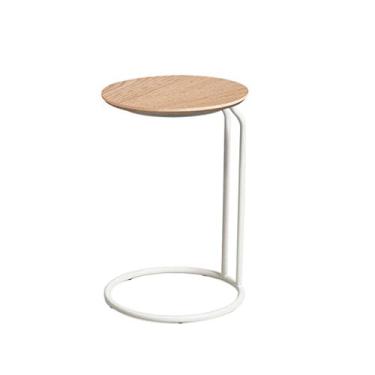 Imagem de Mesa lateral simples criativa mesa de centro de ferro forjado sala de estar sofá mesa mini mesa redonda mesa de centro para sala de estar (cor: B)