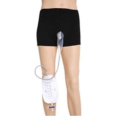 Imagem de Saco De Drenagem De Urina Masculino Coletor De Urina Com Cuecas Para Incontinência, Cuecas Portáteis Sistema De Mictório Respirável Confortável Com Bolsa De Urina De Coleta, L,Serene16