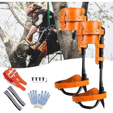 Imagem de CHONGHAN Ferramentas especiais para escalada em árvores,Equipamento para subir em árvores ajustável, Esporas de arvorismo em pé para esportes internos e externos