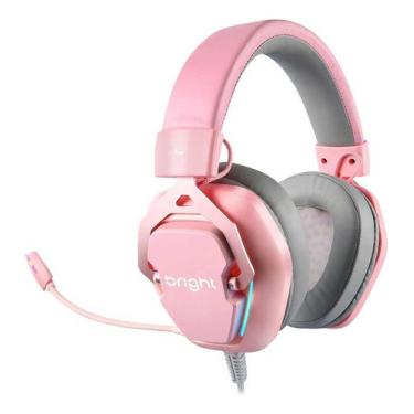 Imagem de Headset Gamer Foxy Pink Rgb Usb 7.1 Rosa E Cinza Bright Cód.GHP011