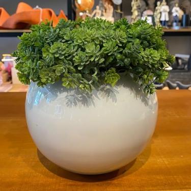 Imagem de Arranjo Completo Centro de Mesa Verdinho Artificial Vaso Branco