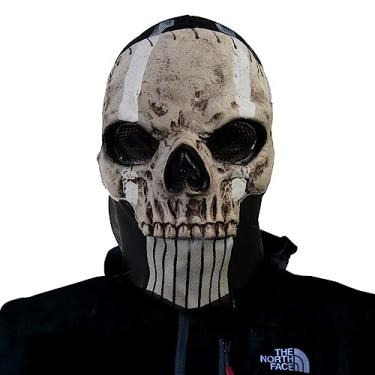 Imagem de KJOCOS Skull Ghost Mask Call Of Duty Mw2 Scary Masks Unisex Ghost Costume For Halloween Cosplay (Ghost mask-C)