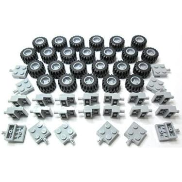 Imagem de LEGO City - Conjunto de rodas, pneus e eixos cinza - 72 peças Entrega conforme ilustrado em embalagem bolha