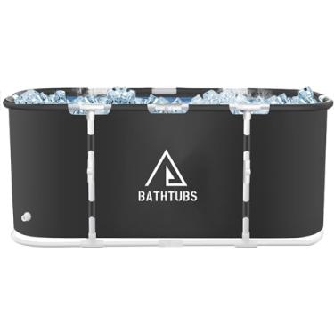 Imagem de Banheira dobrável portátil, banheira de spa separada para banheiro familiar, banheira de imersão em pé para chuveiro, manutenção eficiente da temperatura, ideal para banho quente com gelo de 104 x 63