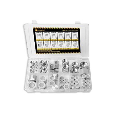 Imagem de 64 Pcs. O-Ring Face Seal Cap & Plug Assortment Kit, Seal Adapter Set for Hydraulic Hose Tube and Pipe, ORFS Fittings, Galvanized Carbon Steel with Precision Threading, Dash Sizes 4 6 8 10 12 16