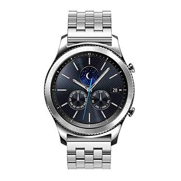 Imagem de Kai Tian Pulseira de metal para Samsung Gear S3 Frontier de aço inoxidável preta e prata compatível com Samsung Galaxy Watch 46 mm Gear S3 Classic