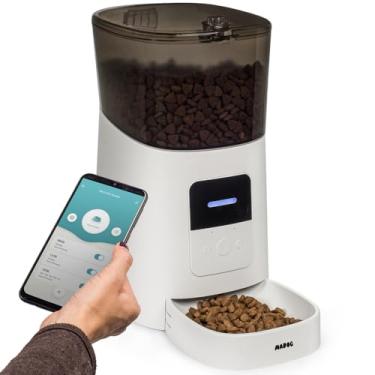 Imagem de Comedouro Automático Alimentador Inteligente Programável Smart Feeder Cachorro e Gato MADOG Pet Aplicativo Celular Wi-fi Capacidade 6 Litros com Gravador de Voz