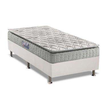 Imagem de  Cama Box Solteiro: Colchão Espuma D33 Anjos Orthosono + Base CRC Courano White(88x188)