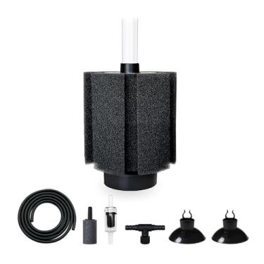 Imagem de DVHEY Filtro de esponja de aquário de 50 a 60 litros com mídia de cerâmica e difusor de bolhas, filtros silenciosos para aquários de peixes aptos para criação de camarão e betta