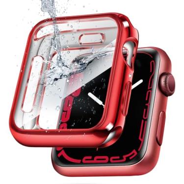 Imagem de top4cus Capa de TPU macio de 41 mm, antiarranhões, leve, 41 mm, protetor de tela, capas opcionais compatíveis com Apple Watch séries 10/9/8/7/6/SE/SE2/5/4/3/2/1 - vermelha