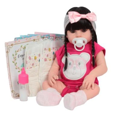 Imagem de Boneca Reborn Morena Corpo Realista Pode Dar Banho + Itens