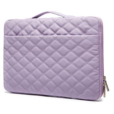 Imagem de Kinmac Capa protetora de 360° para laptop com alça para MacBook Pro 16 polegadas, 16 polegadas HP, Lenovo, Dell, ASUS, Acer Ultrabook e laptop empresarial (bordado roxo)