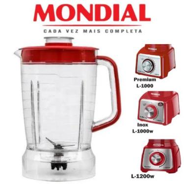 Imagem de Copo De Liquidificador Mondial Turbo Vermelho Acrílico L1000 L-1200 Mi