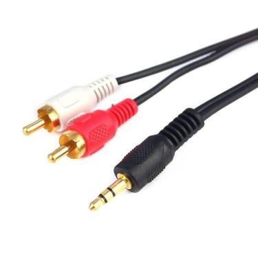 Imagem de Cabo 2 Rca + 1 P2  Estéreo Dourado 1,8 [F108]