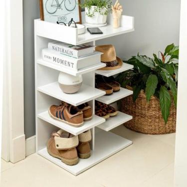 Imagem de Mesinha Lateral Multiuso Apoio Decorativo Enfeites Sapatos - Móveis C.