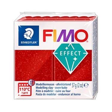 Imagem de STAEDTLER Massa de Modelar Profissional FIMO Effect 57g (1 Unidade) Glitter Vermelho - 8020-202 - Argila Polímera Para Biscuit que Endurece no Forno – Ideal para Artesanato, Miniaturas e Bijuterias