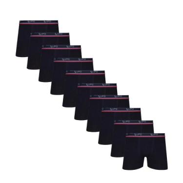 Imagem de Kit 10 Cuecas Box Boxer Lupo de Algodão Sortidas, P, Preto
