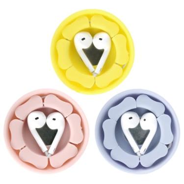 Imagem de Capa para fone de ouvido, pacote com 3 unidades, cabo magnético MAIRUI com fio, enrolador, sem emaranhamento, fone de ouvido organizador de silicone