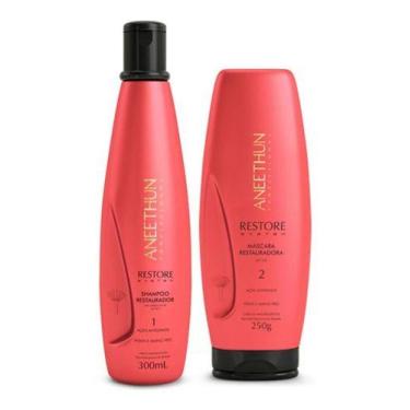 Imagem de Kit Shampoo E Máscara de Tratamento Rápido Aneethun Restore 